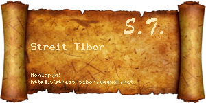 Streit Tibor névjegykártya
